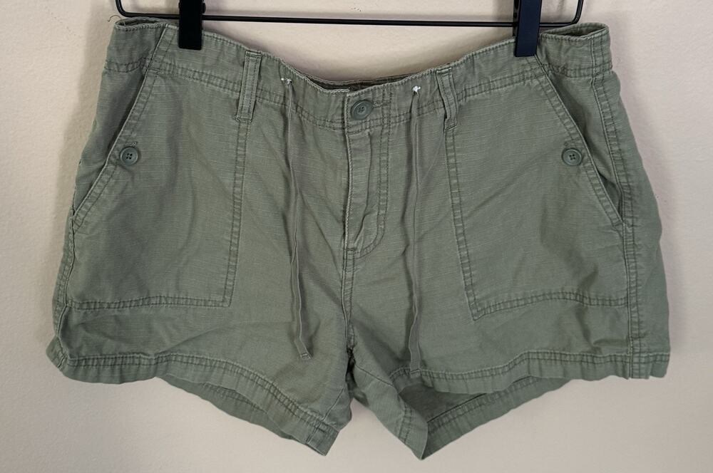 Calvin Klein Shorts Womens 12 Green Chino High Rise Flat Front Cotton Outdoor